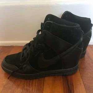 Nike Women’s Dunk Sky Hi Black Wedge Sneaker